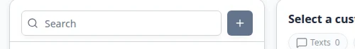 Inbox conversation list header showing the Search field and the plus button for starting a new conversation